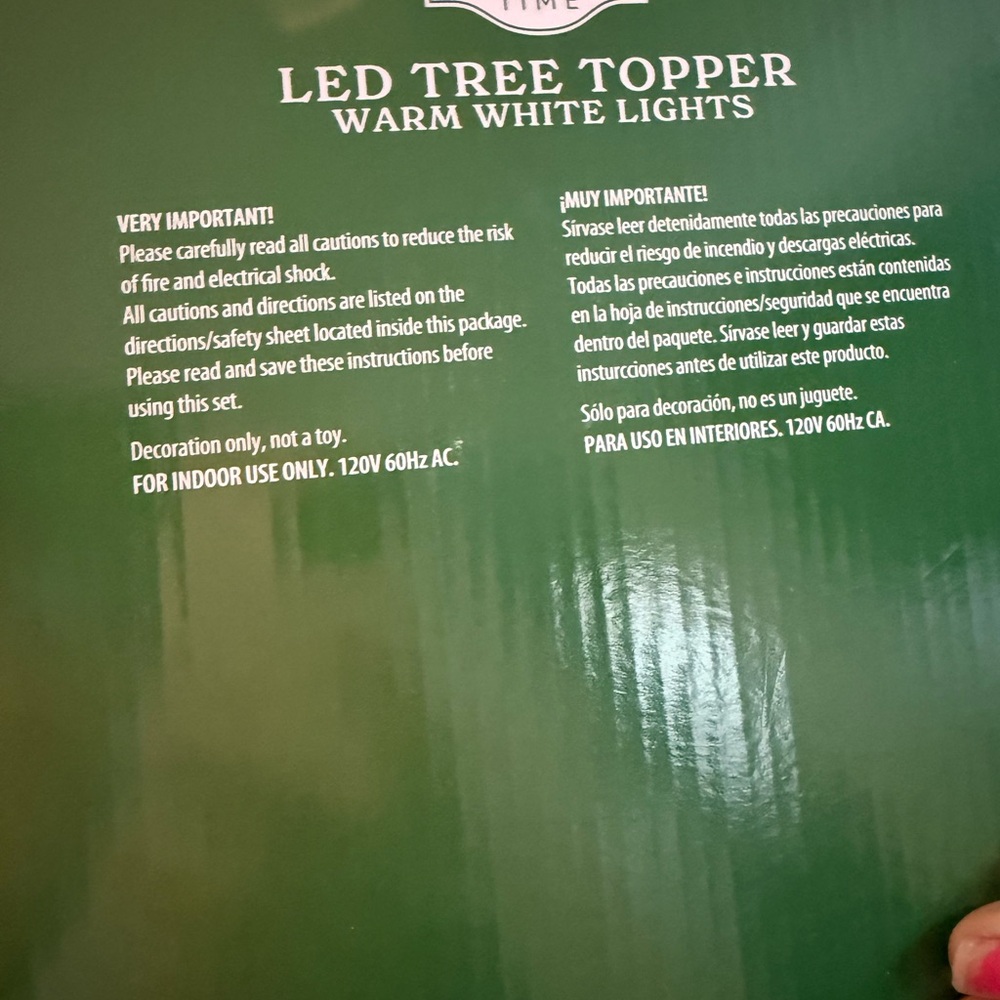 Holiday Time Silver LED Star Tree Topper - Picture 3 of 5